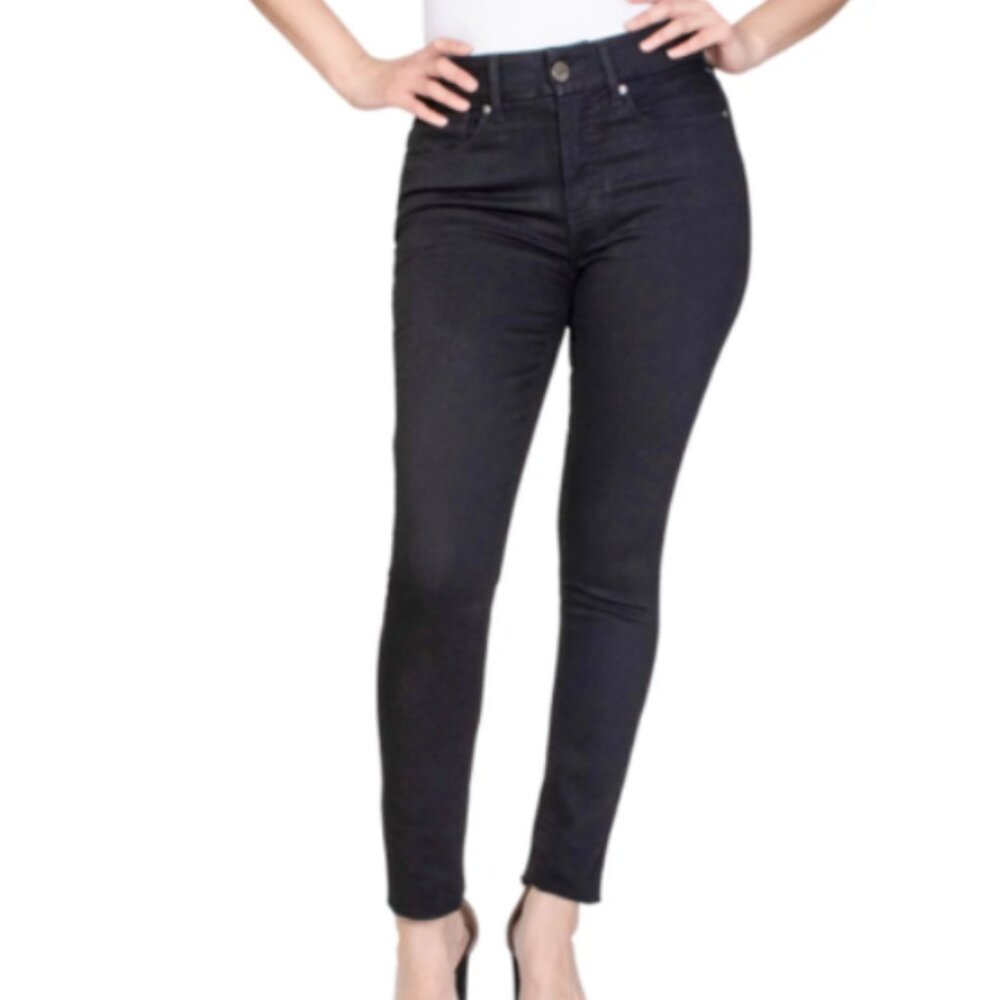 Seven7 Women's Mid Rise Tummyless Slimming Skinny Jeans Black Size 6